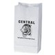 White Peanut Bag with Serrated Cut Top Flexo Ink