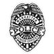 Badge Sticker on Roll Police 2 3/8 x 3 1/16 White Gloss Paper Roll of 1000