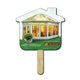House Mini Hand Fan Full Color (2 Sides) - Paper Products