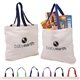Cotton Canvas Tote Bag with Color Accents