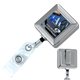32 Cord Square Chrome Solid Metal Retractable Badge Reel And Badge Holder