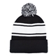 2- Tone Acrylic Rib Knit Pom Pom Beanie