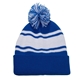 2- Tone Acrylic Rib Knit Pom Pom Beanie