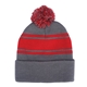 2- Tone Acrylic Rib Knit Pom Pom Beanie