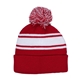 2- Tone Acrylic Rib Knit Pom Pom Beanie