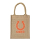 Cabo Small Laminated Burlap Tote Bag 9x4x11