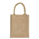 Cabo Small Laminated Burlap Tote Bag 9x4x11