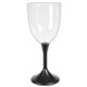 Light Up Wine Glass with Black Stem and Clear Top - 10 Ounce
