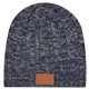 Knit Beanie With Leatherette Patch