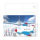 Post Card With Full - Color Blue Plane Luggage Tag