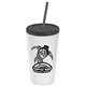 Promotional Personalized 24 oz Stadium Plastic Tumbler Cup With Straw And Lid