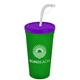 24 oz Stadium Cup With Flex Straw And Lid