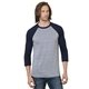 Bayside Unisex Three - Quarter Sleeve Raglan T - Shirt