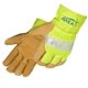 Safety Lime Grain Pigskin Thermo Lined Driver / Work Gloves