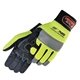 Premium Hi - Vis Simulated Leather Reinforced Palm Mechanic Gloves