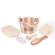 Bamboo Bucket Bath and Massage Set - 5pcs