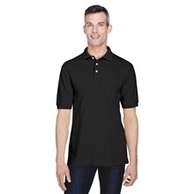 Harriton Mens Easy Blend Polo withPocket