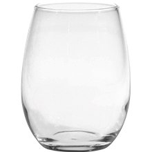 15 oz Stemless White Wine - Deep Etched