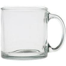 13 oz Clear Glass Coffee Mug - Deep Etched