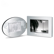 Aluminum Globe Photo Frame Perpetual Calendar Photo Frame Felt Glass 4 x 6