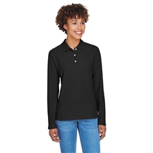 Devon Jones Ladies Pima Piqu Long - Sleeve Polo