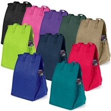 Non Woven Multi Color Thermosnack Lunch Style Zippin Tote Bag 8 X 12 Screen Print