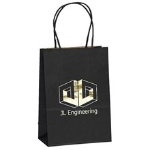 Matte Paper Toto Bag with Serrated Cut Top Foil Hot Stamp
