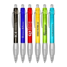 ICE Frosted Translucent Retractable Ballpoint Pens With Clear Rubber Grip