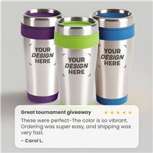 16 oz BPA - Free Plastic Blue Monday Steel Tumbler With Color Trim - 16 Oz.