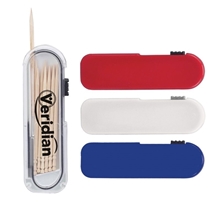 Toothpick Carrier with Thumb Dispenser