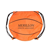 Polyester Gametime Basketball Drawstring Backpack 17 X 14.5