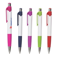 Carnival White Pen w / Colored Gripper Accents