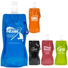 18 oz Foldable and Reusable Water Bottle with Matching Carabiner