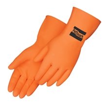 Orange Neoprene / Latex Unsupported Flock Lined Glove