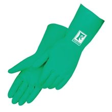 Green Nitrile Unsupported Flock Lined Glove