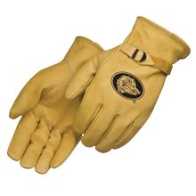 Premium Golden Cowhide Driver Gloves with Leathe Pull Strap