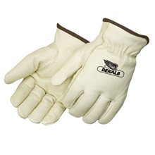 Insulated Standard Grain Pigskin Driver Gloves with Fleece Lining