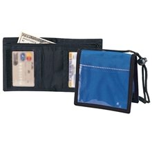 Bi - Fold Neck Wallet with Black Trim