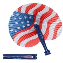 Patriotic American Flag Folding Fan