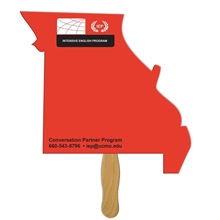 Missouri State Shape Fast Hand Fan (1 Side) - Paper Products