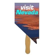Nevada State Shape Fast Hand Fan (1 Side) - Paper Products