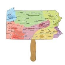 Pennsylvania State Shape Fast Hand Fan (1 Side) - Paper Products