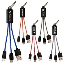 Ridge 3- in -1 Charging Cable Keychain