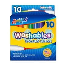 Set of 10 Washable Markers - Assorted Colors
