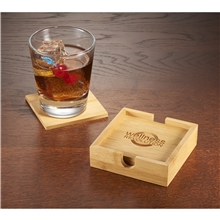 5 Piece Bamboo Coaster Set