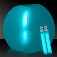 24 Inch Inflatable Beach Ball with two 6 Inch Glow Sticks - Aqua