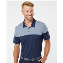 Adidas - Heathered 3- Stripes Colorblocked Polo