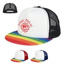 100 Polyester Rainbow Trucker Cap