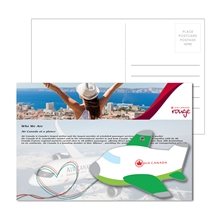Post Card With Full - Color Green Plane Luggage Tag