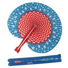 Patriotic Stars and Stripes Folding Fan